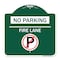Signmission No Parking-Fire Lane W/ No Parking, Green & White Aluminum Sign, 18" x 18", GW-1818-23810 A-DES-GW-1818-23810 - alternate 1